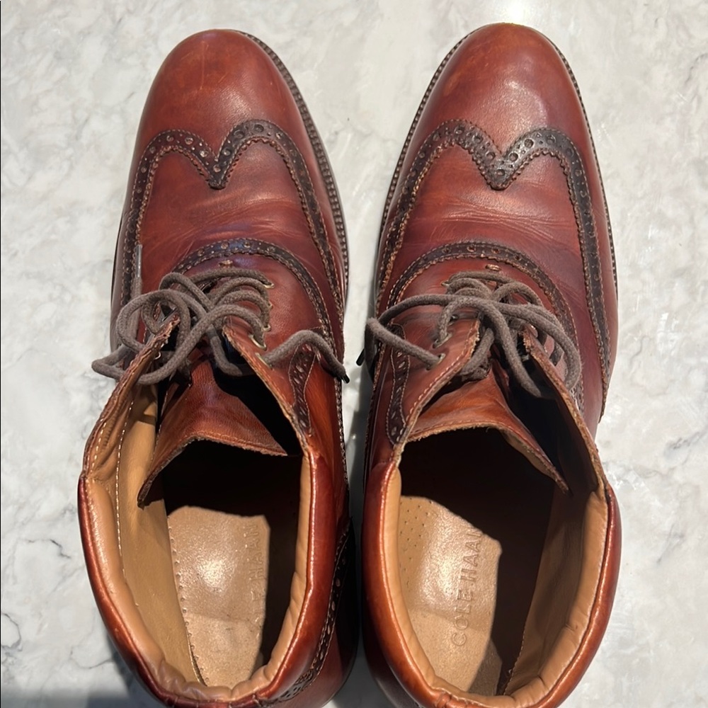 Cole Haan Brown Leather Oxford Wingtips